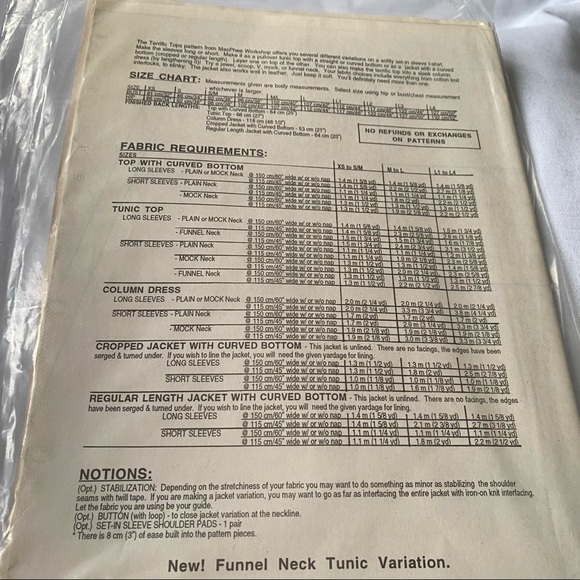 MacPhee Sewing Pattern Terrific Tops Brand New - Picture 3 of 3